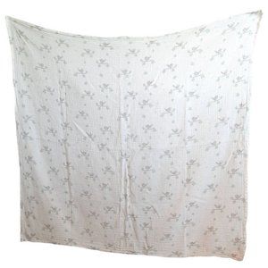 Aden + Anais Birds On Branches White Muslin Swaddle Baby Blanket 44" X 42"